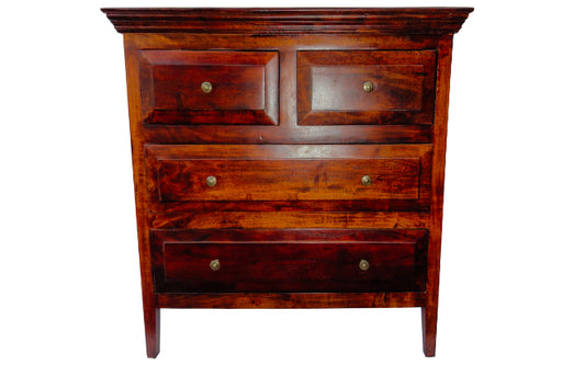 Hope - Solid Wood Chest Of Drawers Storage - Teak Polish Finish