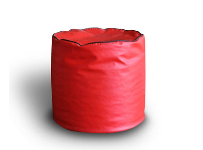 Round - Leatherette Bean Bag Ottoman With Beans - Large