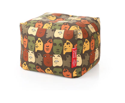Square - Ottoman Printed Bean Bag With Fillers - Large