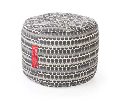 Round - Canvas Printed Bean Ottoman With Fillers - Large