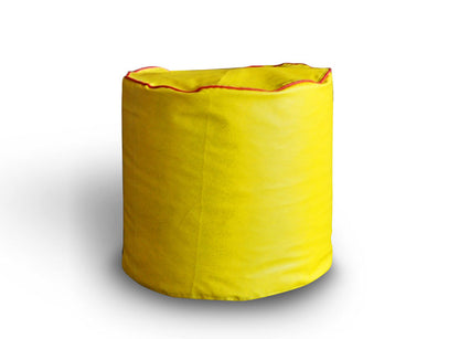 Round - Leatherette Bean Bag Ottoman With Beans - Large