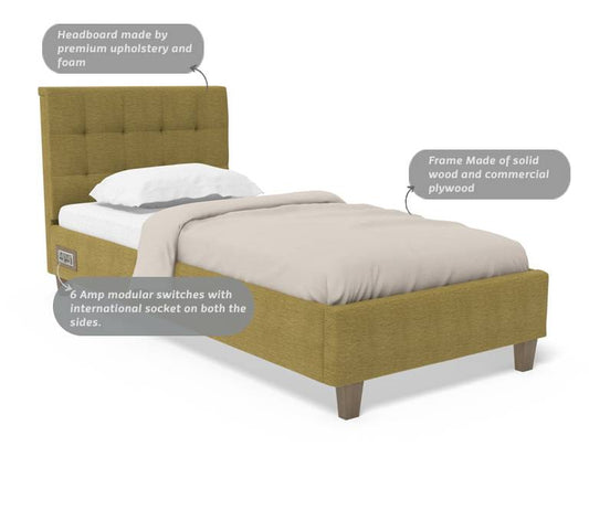 Recharge Single Bed With 6" Mattress And 1000 Days Warranty - Aqua Blue