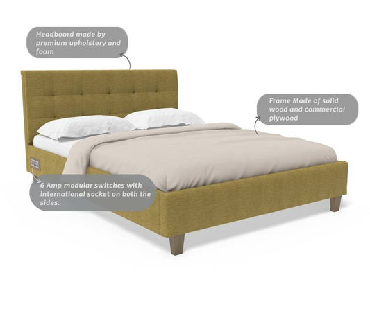 Recharge Queen Bed With 1000 Days Warranty - Pickle Green