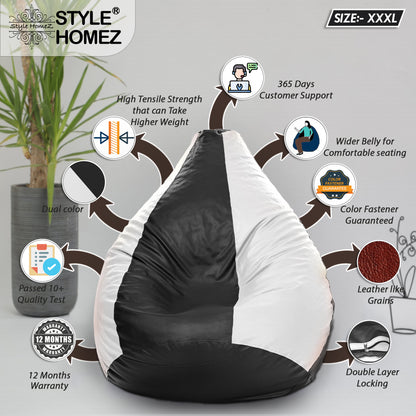 Classic - Leatherette Bean Bag With Fillers - XXXL