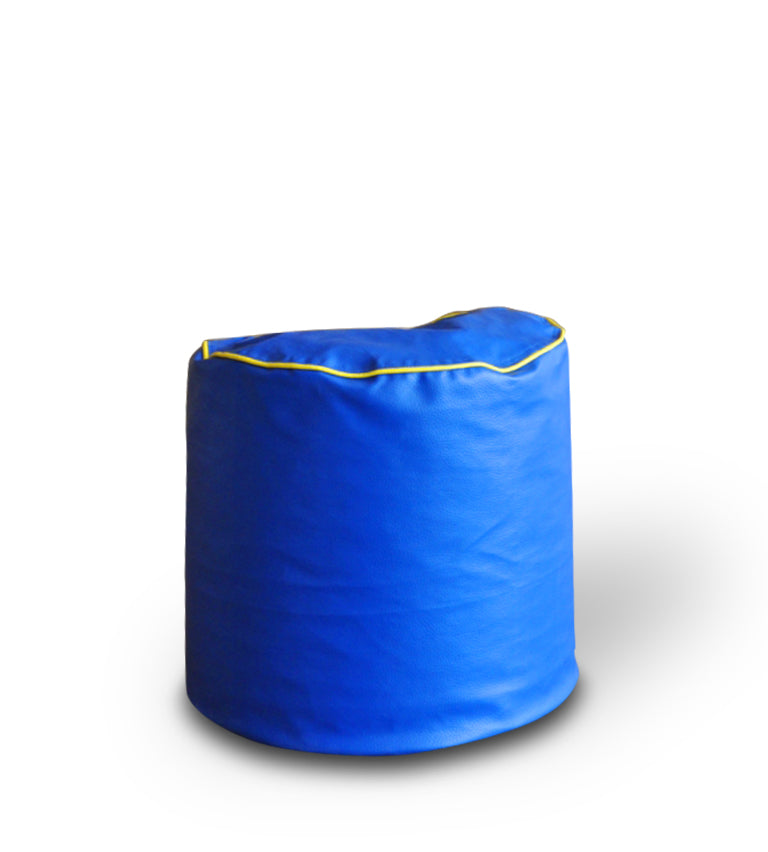 Round - Leatherette Bean Bag Ottoman With Beans - Large
