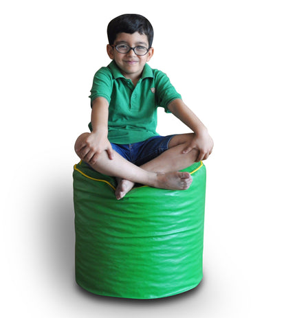 Round - Leatherette Bean Bag Ottoman With Beans - Large