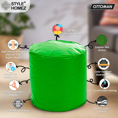 Classic - Leatherette Bean Ottoman Stool - Large