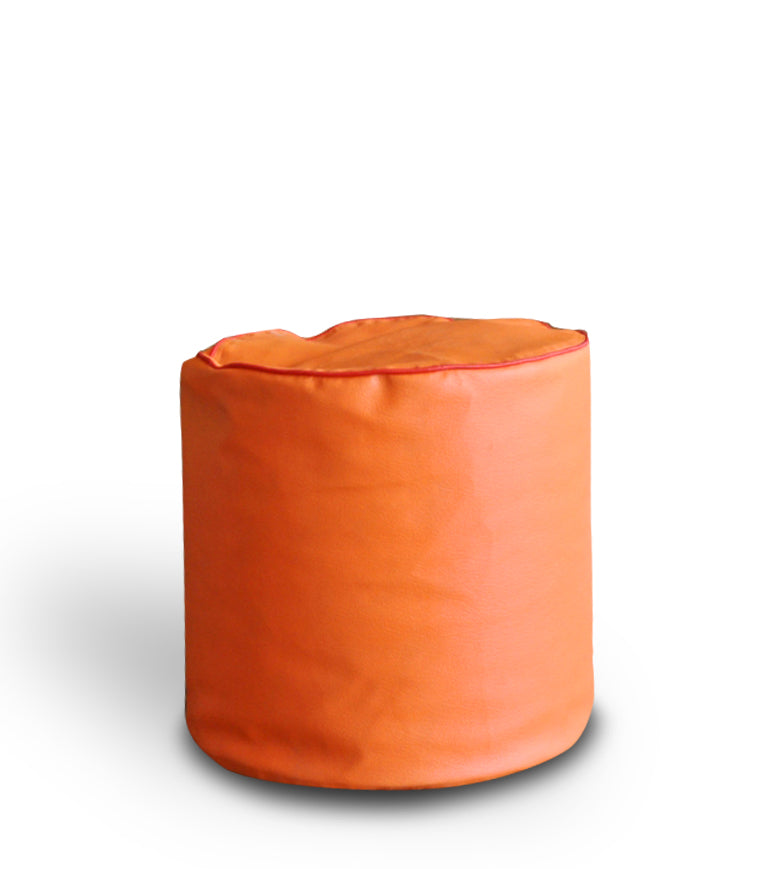 Round - Leatherette Bean Bag Ottoman With Beans - Large