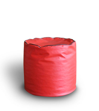 Round - Leatherette Bean Bag Ottoman With Beans - Large