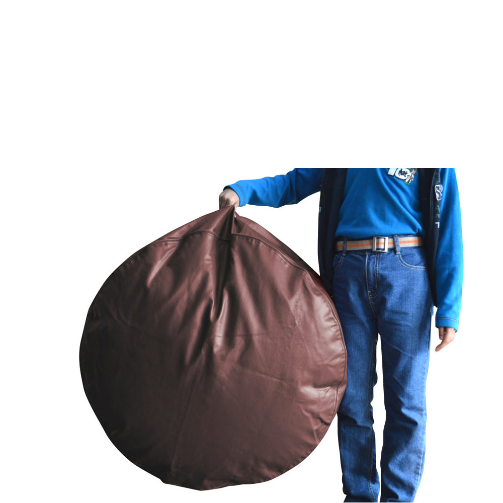 Brown XL Round Floor Cushion With Beans - Chocolate