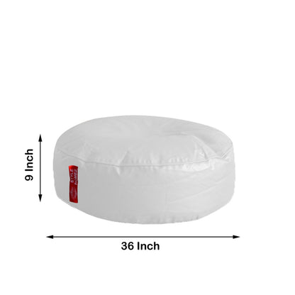 XL Round Floor Cushion With Beans - White