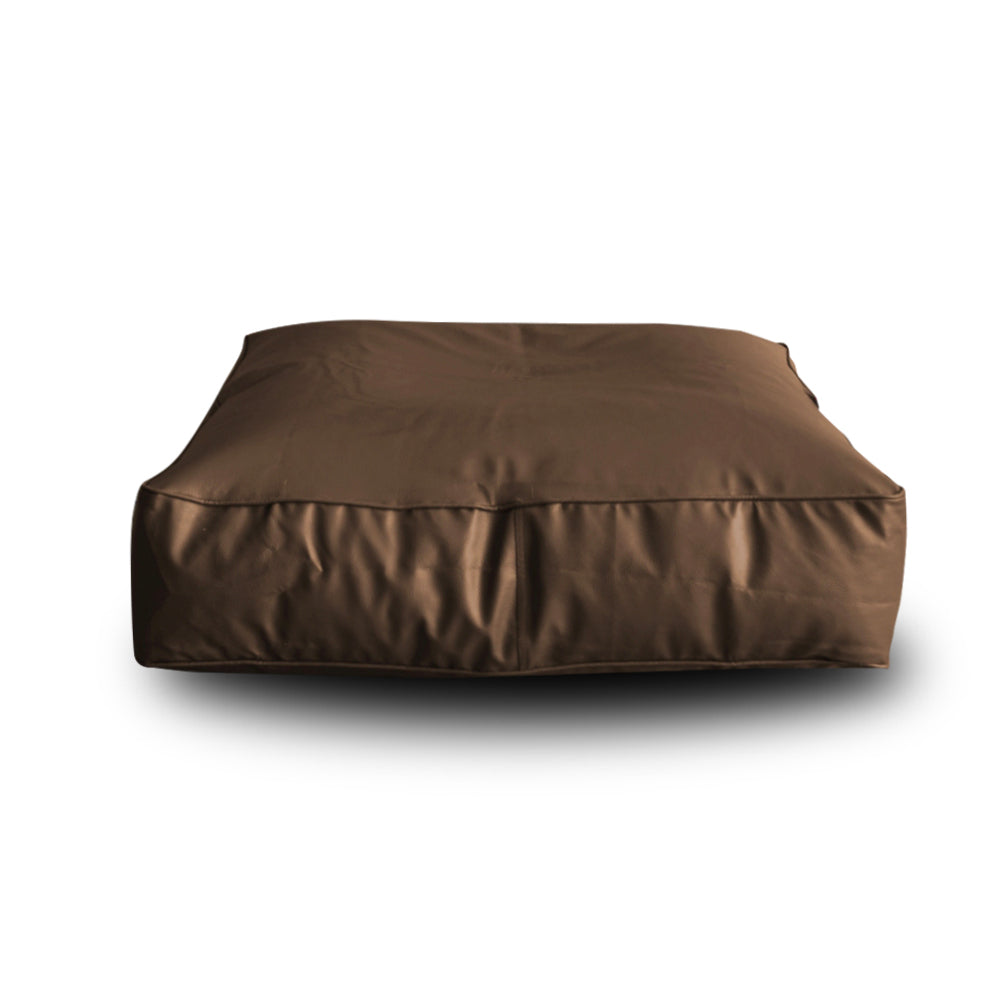 Brown XL Floor Cushion With Beans - Square - Chocolate