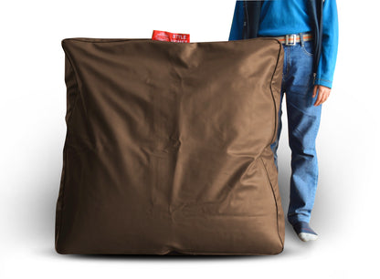 Brown XL Floor Cushion With Beans - Square - Chocolate