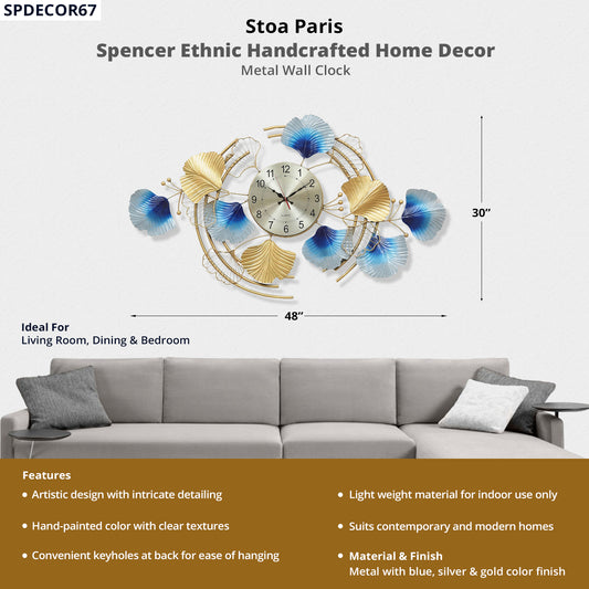 Spencer - Handcrafted Décor - Metal Wall Clock - Multi Colour