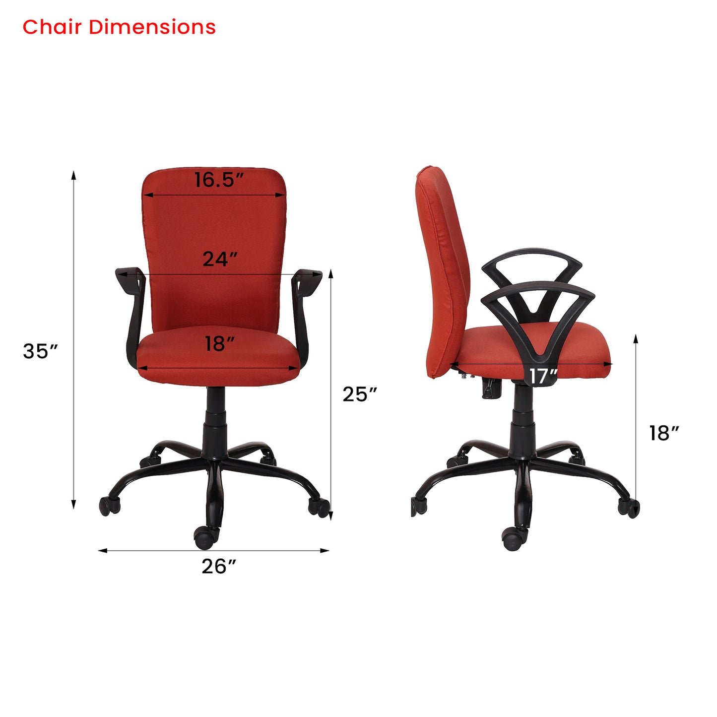 Lego - Ergonomic Chair for Work from Home & Office - Rust