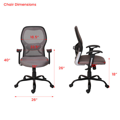 Schuller - Medium Back Ergonomic Chair for Work from Home & Office - Grey
