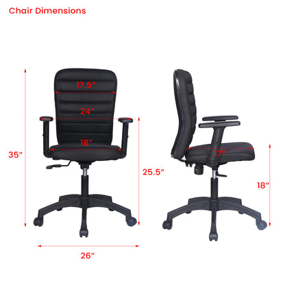 Benita - Medium Back Ergonomic Chair for Work from Home & Office - Black